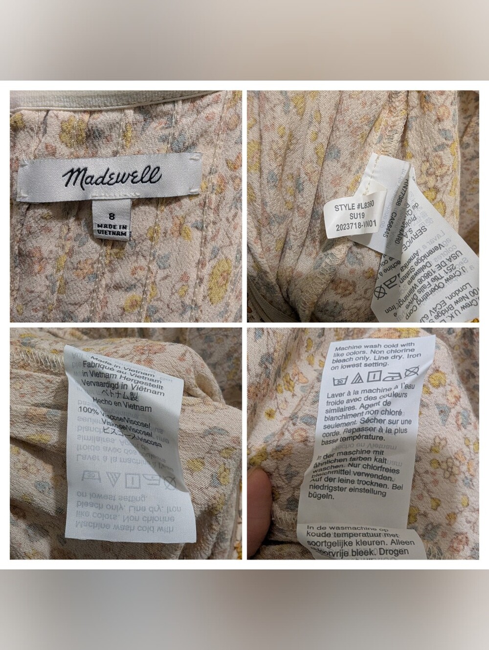 Madewell Pintuck Cami Jumpsuit in Blossoming Vines Floral Wide Leg - 8 - Picture 13 of 16